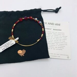 ALEX AND ANI Red Swarovski Red Beaded Expandable Bangle